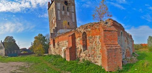 Панорама — протестантская церковь Кирха Алленау, Калининградская область